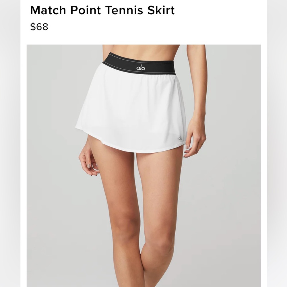 ALO YOGA Match Point Tennis Skirt-S- White-NWT